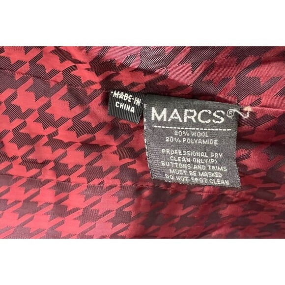 Marcs Black Wool Blend High Collar Military Style Peplum Back Jacket Size 4 - Picture 11 of 11